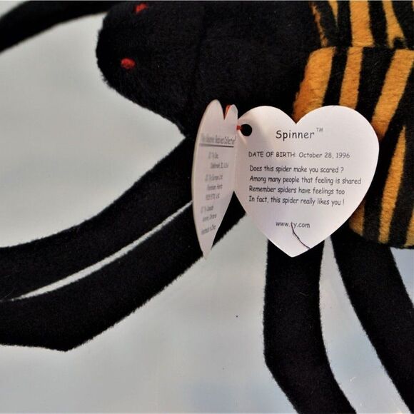 1996 Ty Beanie Baby Spinner The Spider Retired Vintage Attic Treasures With Tags - Picture 6 of 9
